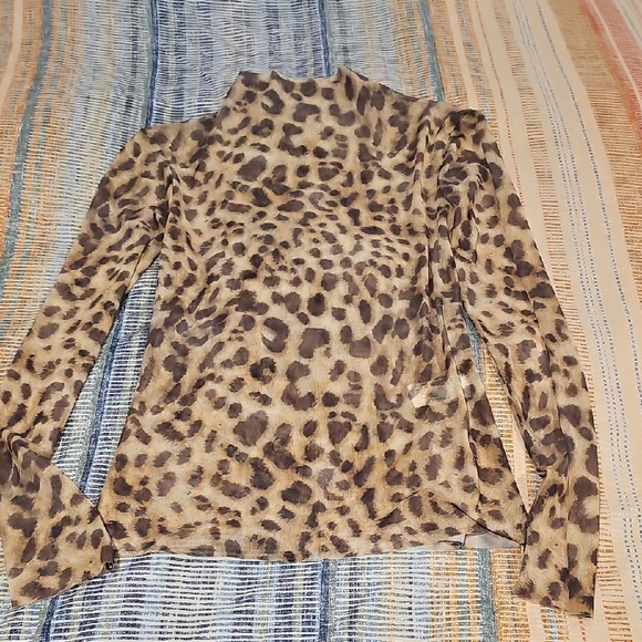 Zara Brown Leopard Print Blouse - Picture 3 of 4